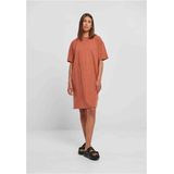 Jerseyjurken - Oversized Slit Tee Dress - Terracotta - Biologisch Katoen