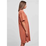 Jerseyjurken - Oversized Slit Tee Dress - Terracotta - Biologisch Katoen
