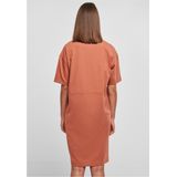 Jerseyjurken - Oversized Slit Tee Dress - Terracotta - Biologisch Katoen