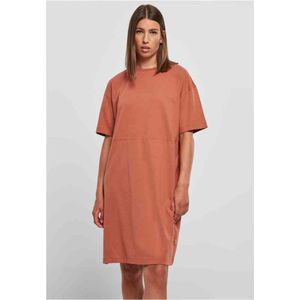 Urban Classics Theejurk voor dames, organische oversized Slit damesjurk, Terracotta, XL