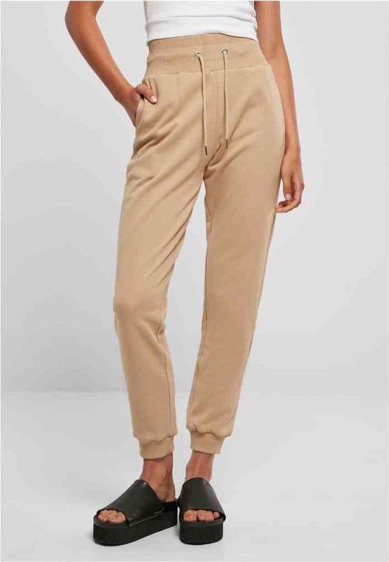 Urban Classics - Organic High Waist Dames joggingbroek - Beige