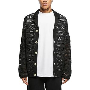 Urban Classics - Crocheted Lange cardigan - XL - Zwart