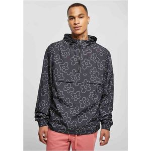 Urban Classics Flower AOP Pull Over Jacket voor heren, Blackflower, L