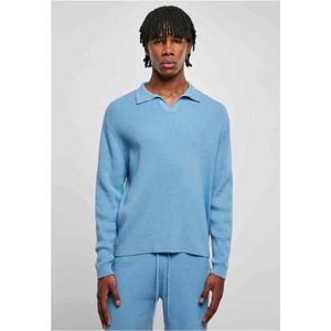 Urban Classics - Ribbed Oversized Longsleeve Shirt - Blauw - Katoen
