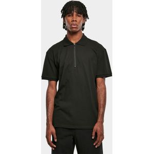 Urban Classics - Oversized Zip Polo shirt - Zwart