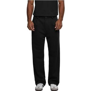 Urban Classics Heren Front Pleated Sweat Pants, broek voor mannen, verkrijgbaar in zwart, maten 28-44, zwart, 28