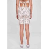 Urban Classics - High Waist All Over Print Tech Korte cycle broek - Creme