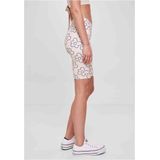 Urban Classics - High Waist All Over Print Tech Korte cycle broek - Creme