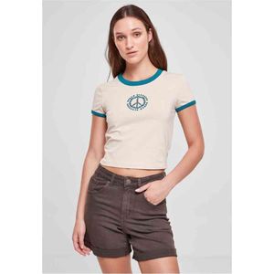 Urban Classics - Stretch Jersey Crop top Beige Blauw