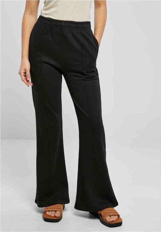 Urban Classics - Pin Tuck Terry Flared broek - Zwart