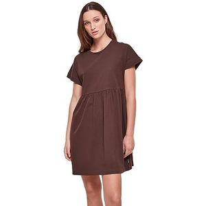 Urban Classics Damesjurk van biologisch katoen, T-shirtjurk, dames organic Empire Valance Tee Dress, verkrijgbaar in vele kleuren, maten XS - 5XL, bruin, S
