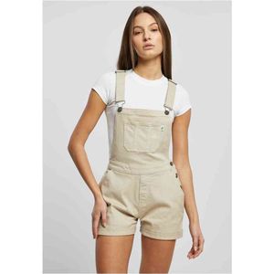 Urban Classics - Organic Short Tuinbroek/dungaree - S - Gebroken wit