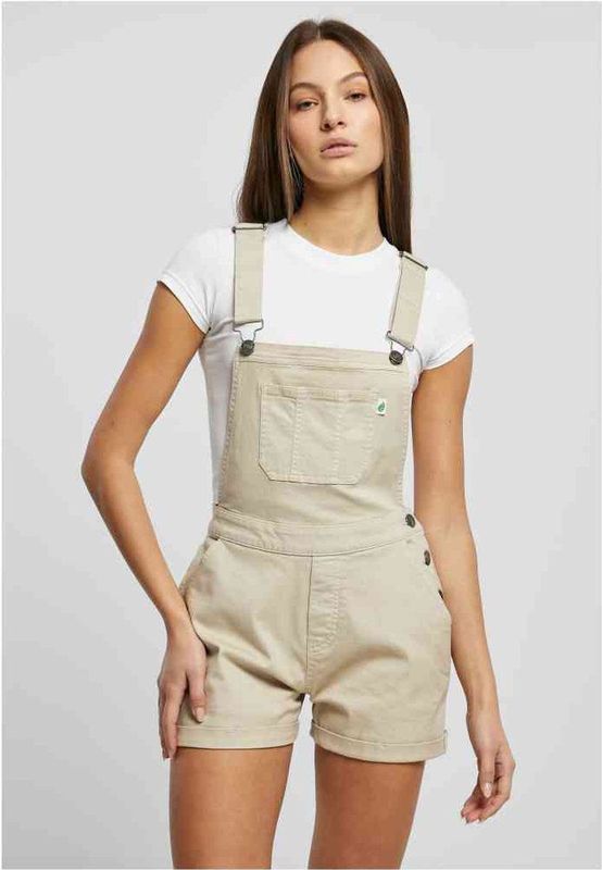 Urban Classics - Organic Short Tuinbroek/dungaree - S - Gebroken wit