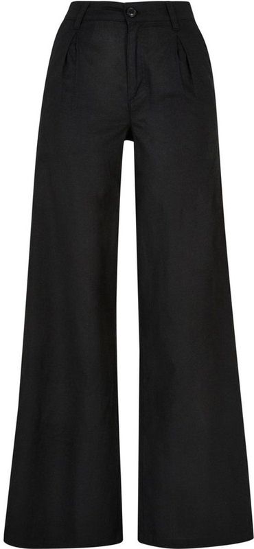 Urban Classics - Bandplooibroek - Zwart - Wide Leg - High Waist