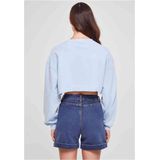 Urban Classics - Cropped Flower Embroidery Terry Crewneck sweater/trui - Blauw