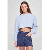 Urban Classics - Cropped Flower Embroidery Terry Crewneck sweater/trui - Blauw