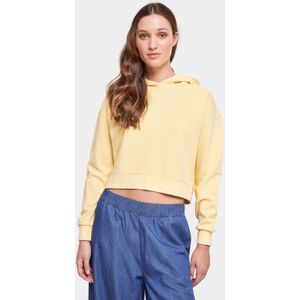 Urban Classics - Short Flower Embroidery Terry Hoodie/trui - Geel