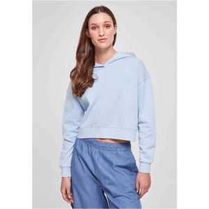 Urban Classics - Short Flower Embroidery Terry Hoodie/trui - Blauw