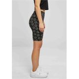 Urban Classics - Soft AOP blackpeace Korte cycle broek - Zwart/Wit