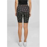 Urban Classics - Soft AOP blackpeace Korte cycle broek - Zwart/Wit