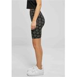 Urban Classics - Soft AOP blackpeace Korte cycle broek - Zwart/Wit