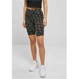 Urban Classics - Soft AOP blackpeace Korte cycle broek - Zwart/Wit