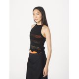 Urban Classics - Gebreide Top - Zwart - Geribbeld Gebreid, Mouwloos, Aansluitende Pasvorm