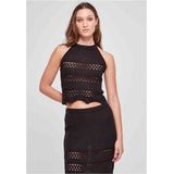 Urban Classics - Gebreide Top - Zwart - Geribbeld Gebreid, Mouwloos, Aansluitende Pasvorm