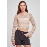Urban Classics - Cropped Crochet Knit - Damestrui - Beige