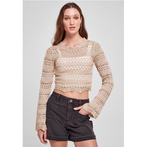 Urban Classics - Cropped Crochet Knit - Damestrui - Beige