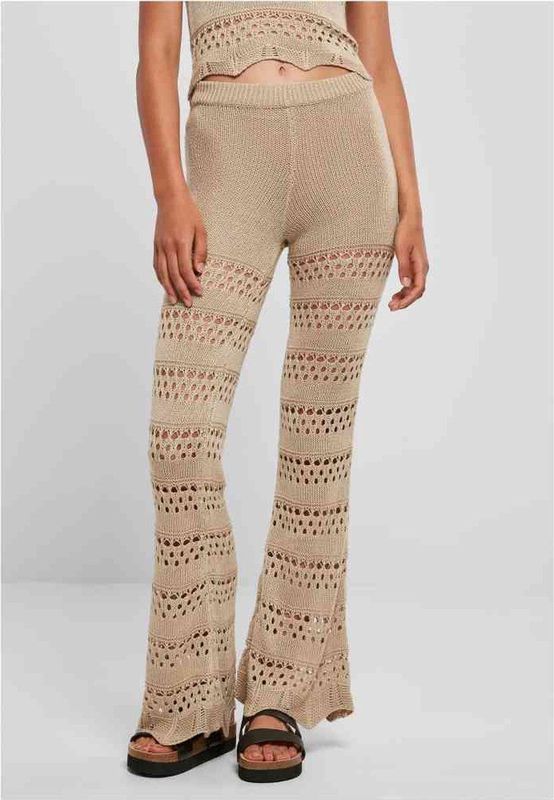 Urban Classics - Flared Crochet Knit Legging - Beige