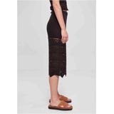 Urban Classics - 3/4 Crochet Knit Rok - Zwart - Acryl