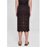 Urban Classics - 3/4 Crochet Knit Rok - Zwart - Acryl
