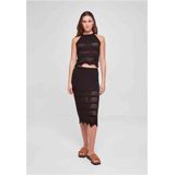 Urban Classics - 3/4 Crochet Knit Rok - Zwart - Acryl