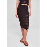 Urban Classics - 3/4 Crochet Knit Rok - Zwart - Acryl
