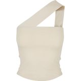 Ladies One Strap Top - Whitesand - Katoen - Slim Fit - Cropped Pasvorm