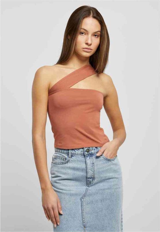 Urban Classics Dames One Strap Top Vrouwen Top Zwart Basics, Streetwear, terracotta, S