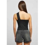 Urban Classics - One Strap Top - Dames Top - Zwart - Katoen met Elastaan