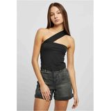 Urban Classics - One Strap Top - Dames Top - Zwart - Katoen met Elastaan