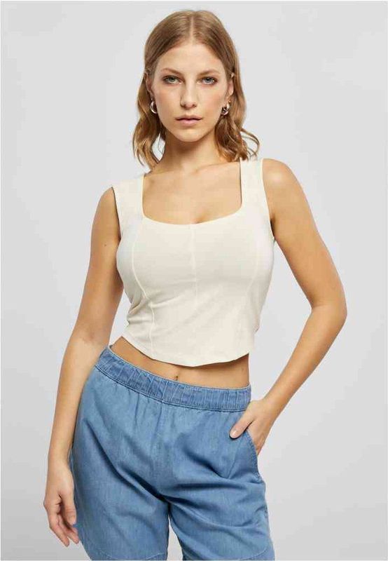 Urban Classics - Short Corsage - Mouwloze Top - Ivoorkleurig