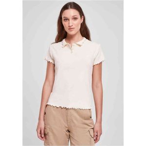 Urban Classics - Rib Polo Top Ivoorkleurig