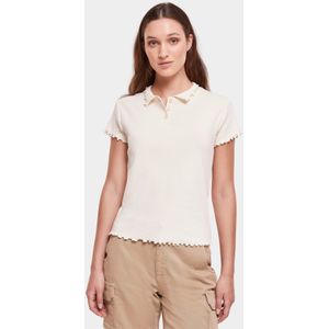Urban Classics - Rib Polo Top Ivoorkleurig