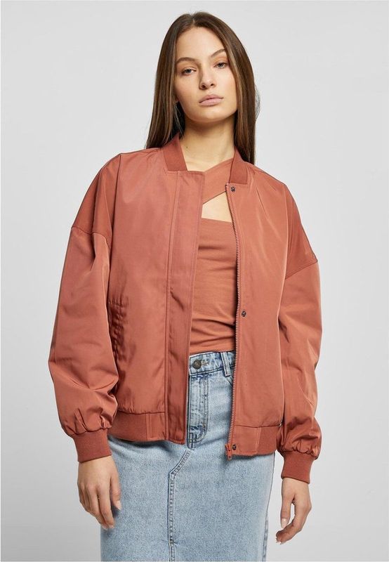Urban Classics Dames Oversized Licht Bomberjack - Terracotta