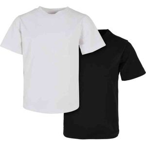 Urban Classics - Organic Basic Tee 2-Pack Kinder T-shirt - Kids 110 116 - Wit Zwart