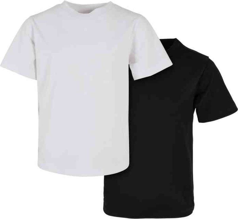 Urban Classics - Organic Basic Tee 2-Pack Kinder T-shirt - Kids 110 116 - Wit Zwart