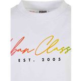 Urban Classics - Script Logo Kinder T-shirt - Kids 110 116 - Wit