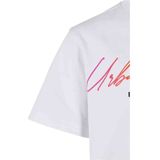 Urban Classics - Script Logo Kinder T-shirt - Kids 110 116 - Wit