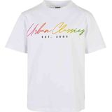 Urban Classics - Script Logo Kinder T-shirt - Kids 110 116 - Wit