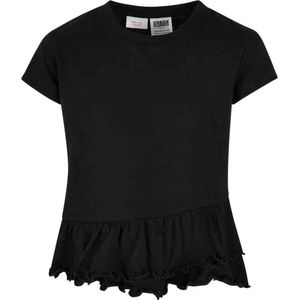 Urban Classics - Organic Volant Kinder T-shirt - Kids 110 116 - Zwart