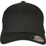 Flexfit Unisex Baseball Cap V Cotton Twill Cap Black L/XL, zwart, L